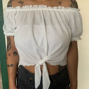 Puff Sleeve Off the Shoulder Milkmaid Top